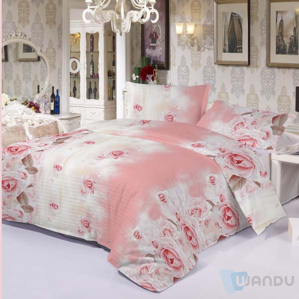 Home Textile 100% Polyester 4 Pcs Bed Sheet Set Customised Comforter Bedding Set Printing