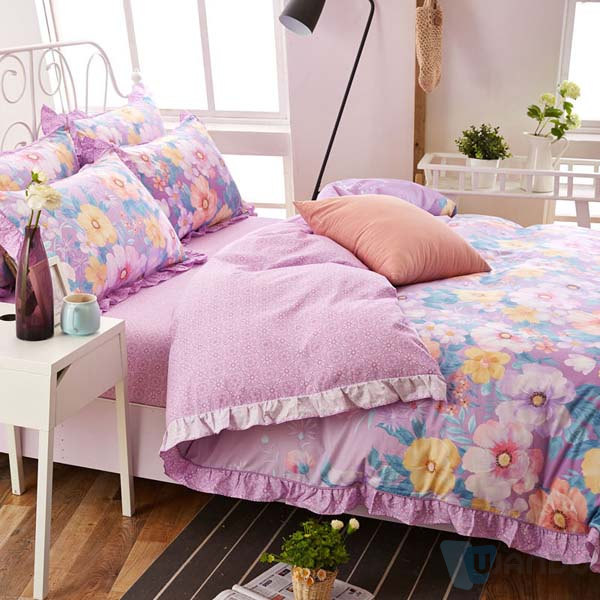 Animal Printed Fabrics Custom Flamingo Cartoon Pattern Polyester Brush Bed Sheet Fabric Bedding