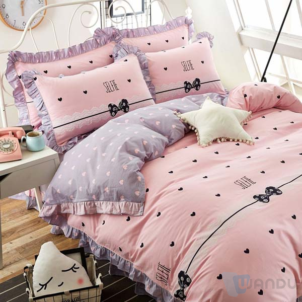 Wholesale Bedroom Premium Full Size Bedsheet Polyester 4pcs Cover Bedding Set Floral Fabric
