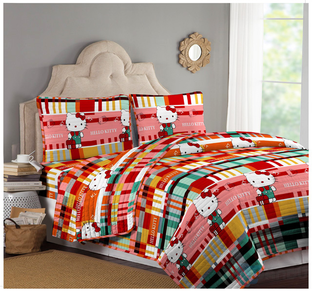  King Size Quilt Bedding Set Cheap Printed Bedsheet Microfiber Fabric 