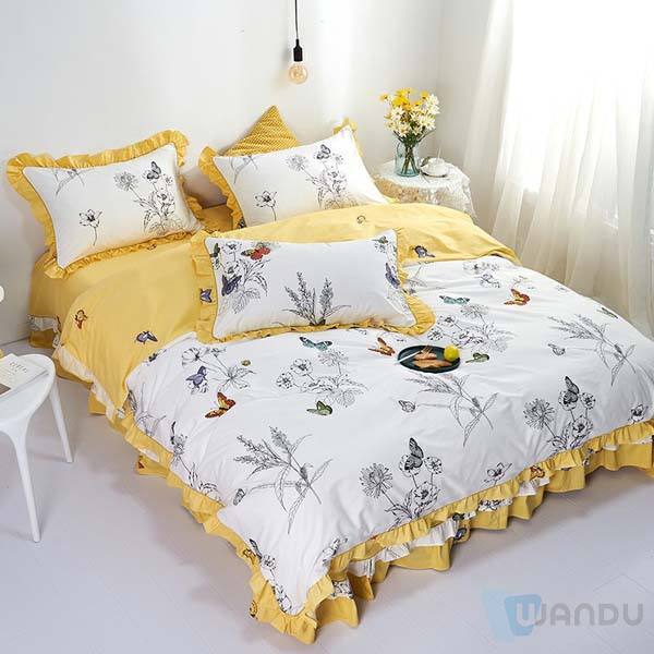 Four Piece Bed Sheet Cover Bedding Set Polyester Home Or Hotel Quilt Cover Set Fabric 