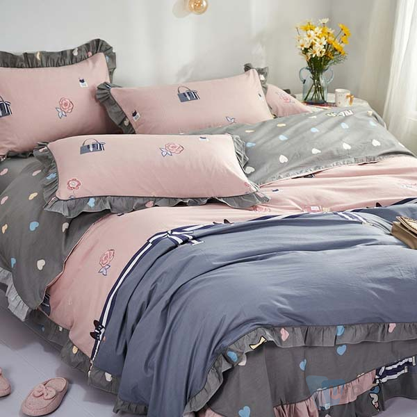 100 Polyester Bed Sheet Fabric Wholesale Microfiber Brush Print Fabric For Making Bedding Set