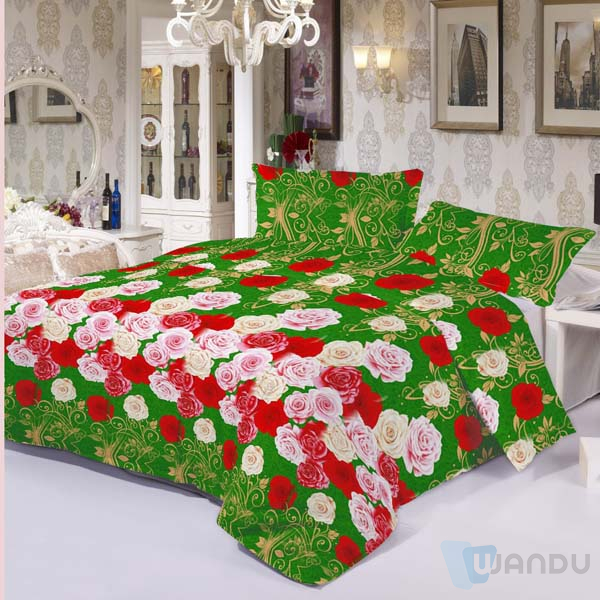 Polyester Sweatpants 100% Polyester Fabric Bedsheet 3D Popular Designs Flower Printed Fabric