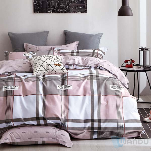 Good Quality Factory Directly Sale Microfiber Bedsheets Bedding Set Stripes Comforter 4 Pcs Bed Sheet Set