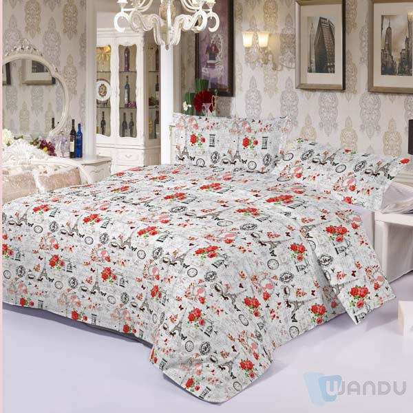 China Home Textile Factory Wholesale Cheap Stock 4 Pcs Bed Sheet Set Pillow Case Cover Bedsheets Bedding Set Cute